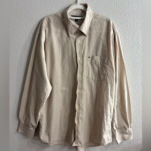 Tommy Hilfiger Cream Casual Button-Down Shirt Men Large L